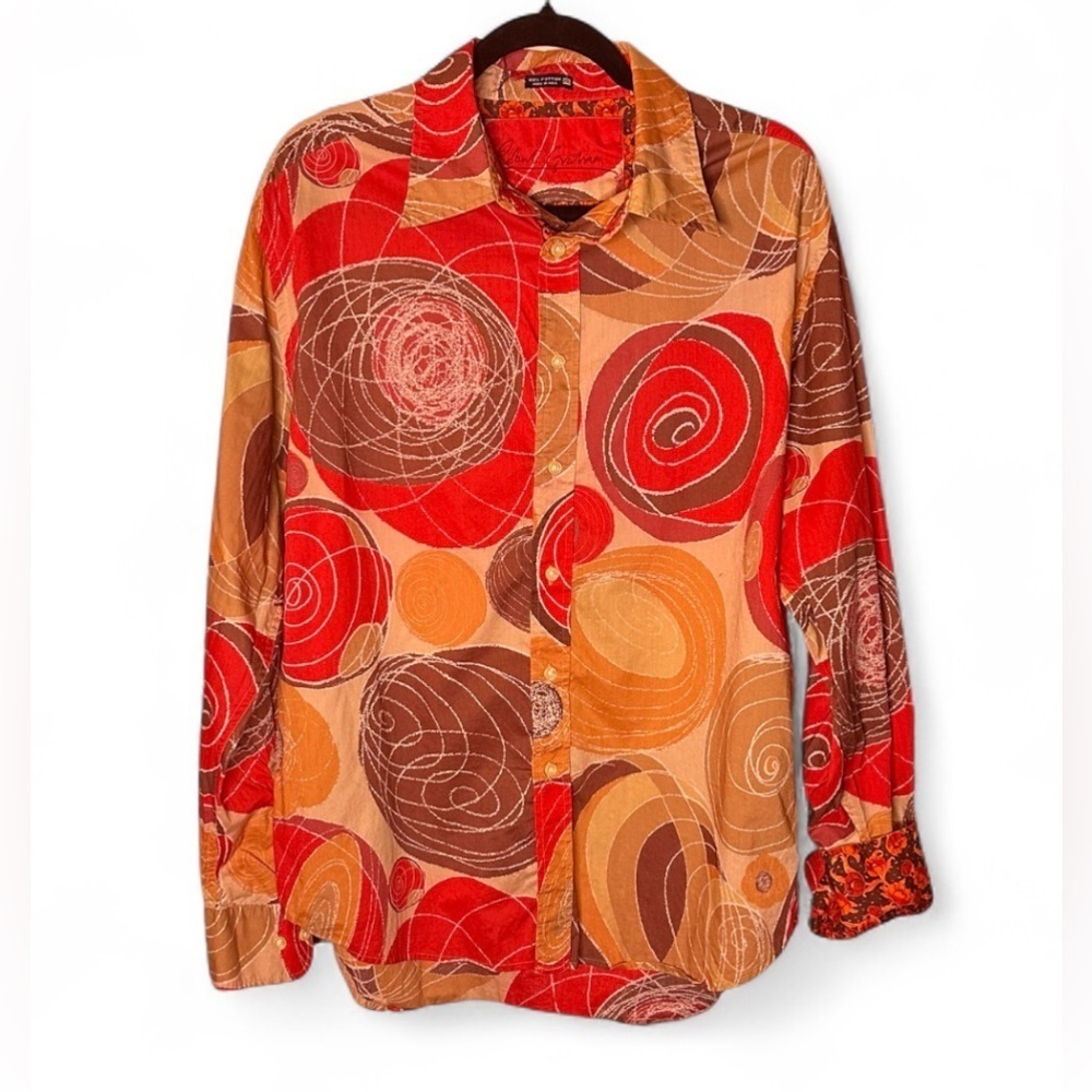 Robert Graham Vibrant Swirl Pattern Men's Shirt XXL